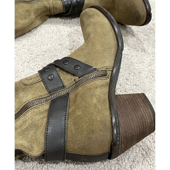 OTBT Brule Women's 10M Suede Leather Knee-High Boots Heel Side-Zip - Picture 5 of 10